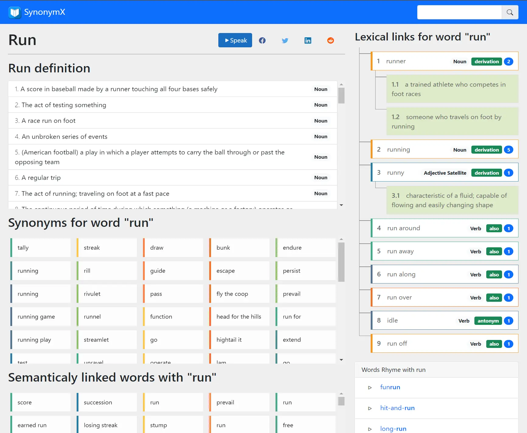 SynonymX Synonym and Related word Finder Screenshot